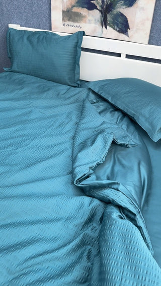 Textured and Smooth Cotton Sateen Bedding Collection