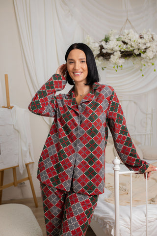 DreamCat Warm Flannel Women's Pajamas - Warm Patterns