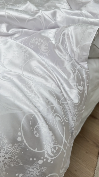 Jacquard-Cotton Sateen Bedding Collection — Snow Tenderness