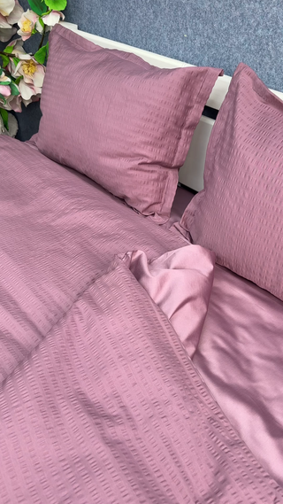 Textured and Smooth Cotton Sateen Bedding Collection — Rose Elegance