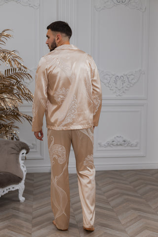 DreamCat Men's Jacquard Pajamas Set — Golden Shine