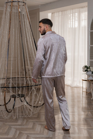 DreamCat Men's Jacquard Pajamas Set — Silver Pattern