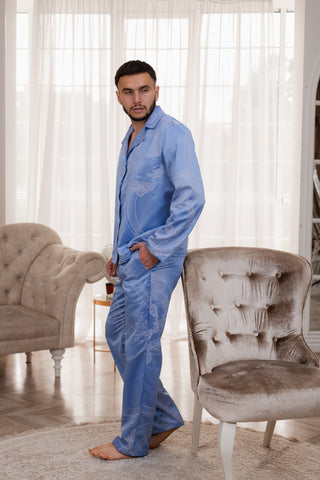 DreamCat Men's Jacquard Pajamas Set — Ocean of Comfort