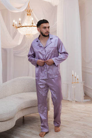 DreamCat Men's Jacquard Pajamas Set — Lavender Charm