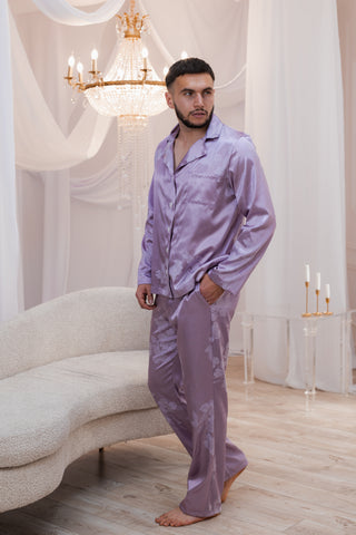 DreamCat Men's Jacquard Pajamas Set — Lavender Charm