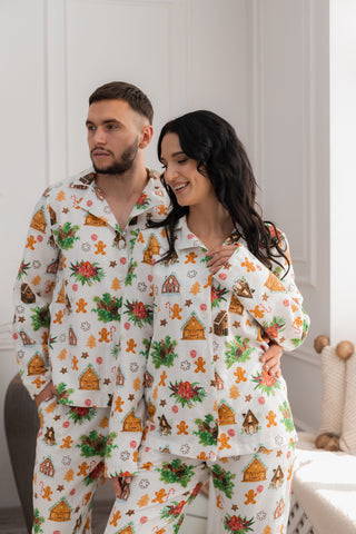 Piżama damska DreamCat Warm Flannel - Romantyczne kwiaty