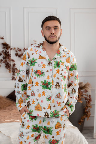 Piżama damska DreamCat Warm Flannel - Romantyczne kwiaty