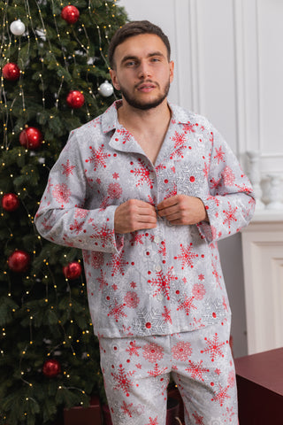 DreamCat Warm Flannel Men's Pajamas — Winter Comfort