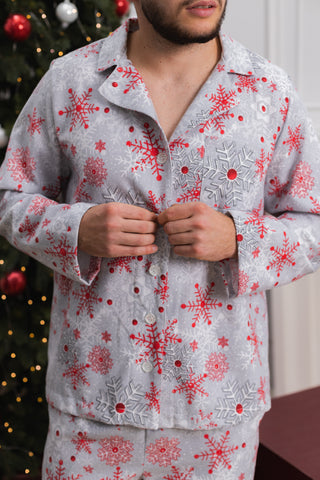 DreamCat Warm Flannel Men's Pajamas — Winter Comfort