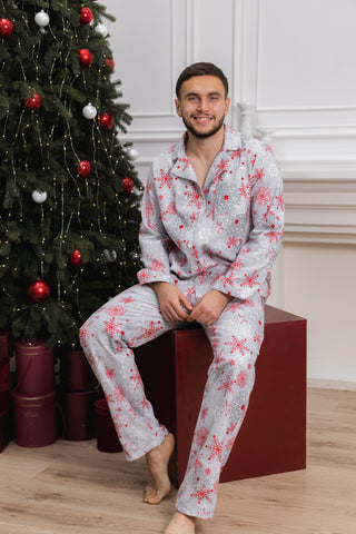 DreamCat Warm Flannel Men's Pajamas — Winter Comfort